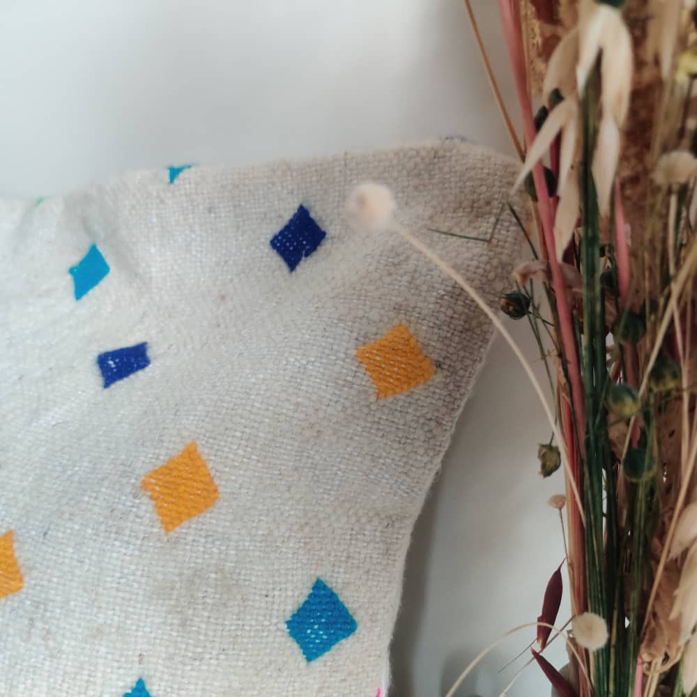 Coussin berbère carreaux vifs | MAZIR Décoration