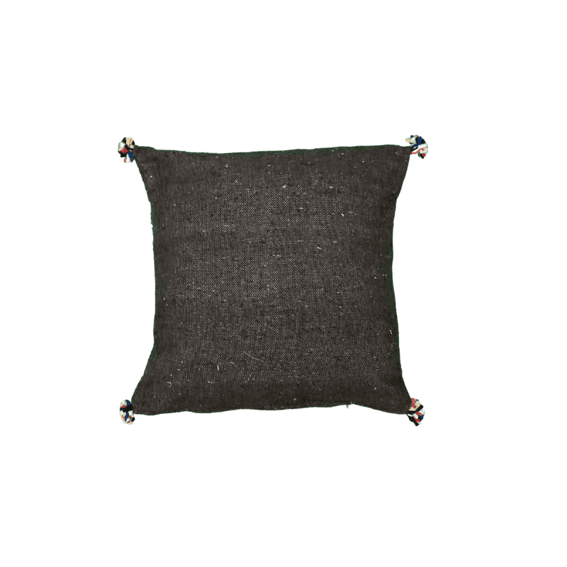 Coussin Berbère gris anthracite en Coton artisanal