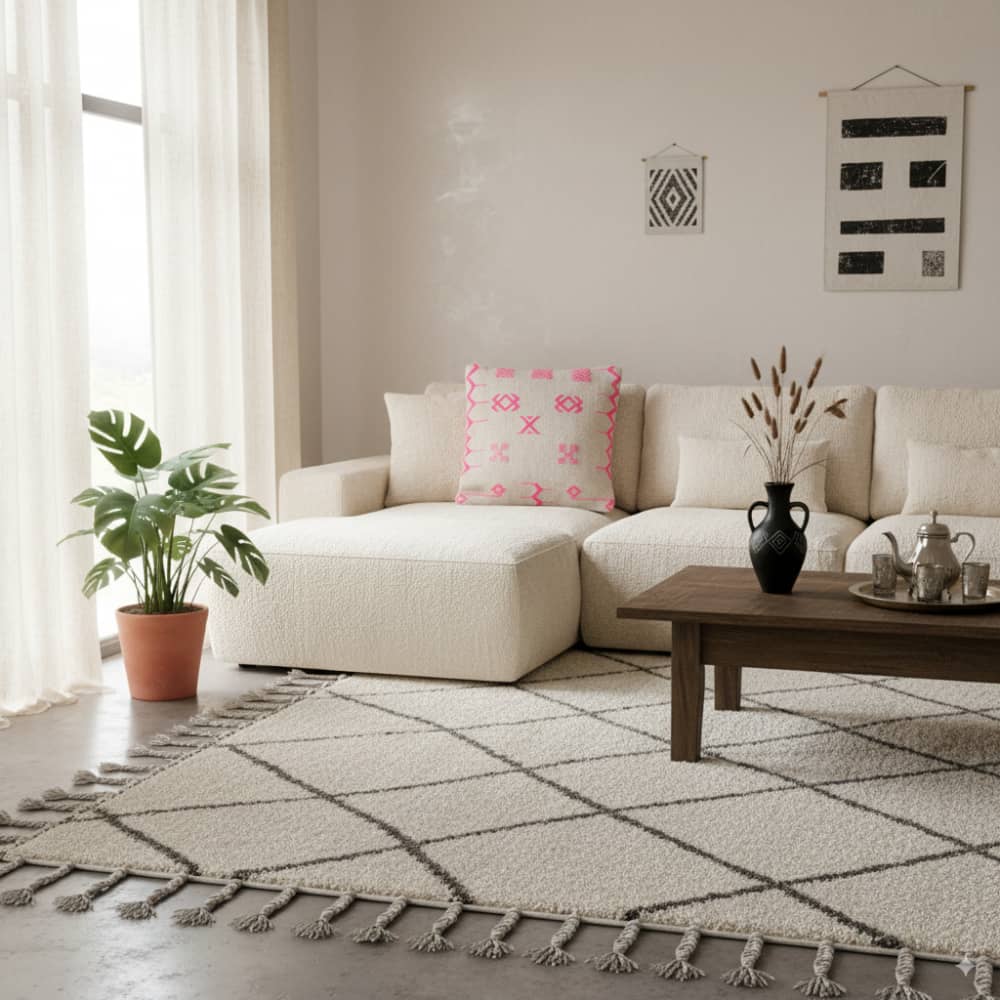 Coussin berbère cocon rose | MAZIR Décoration