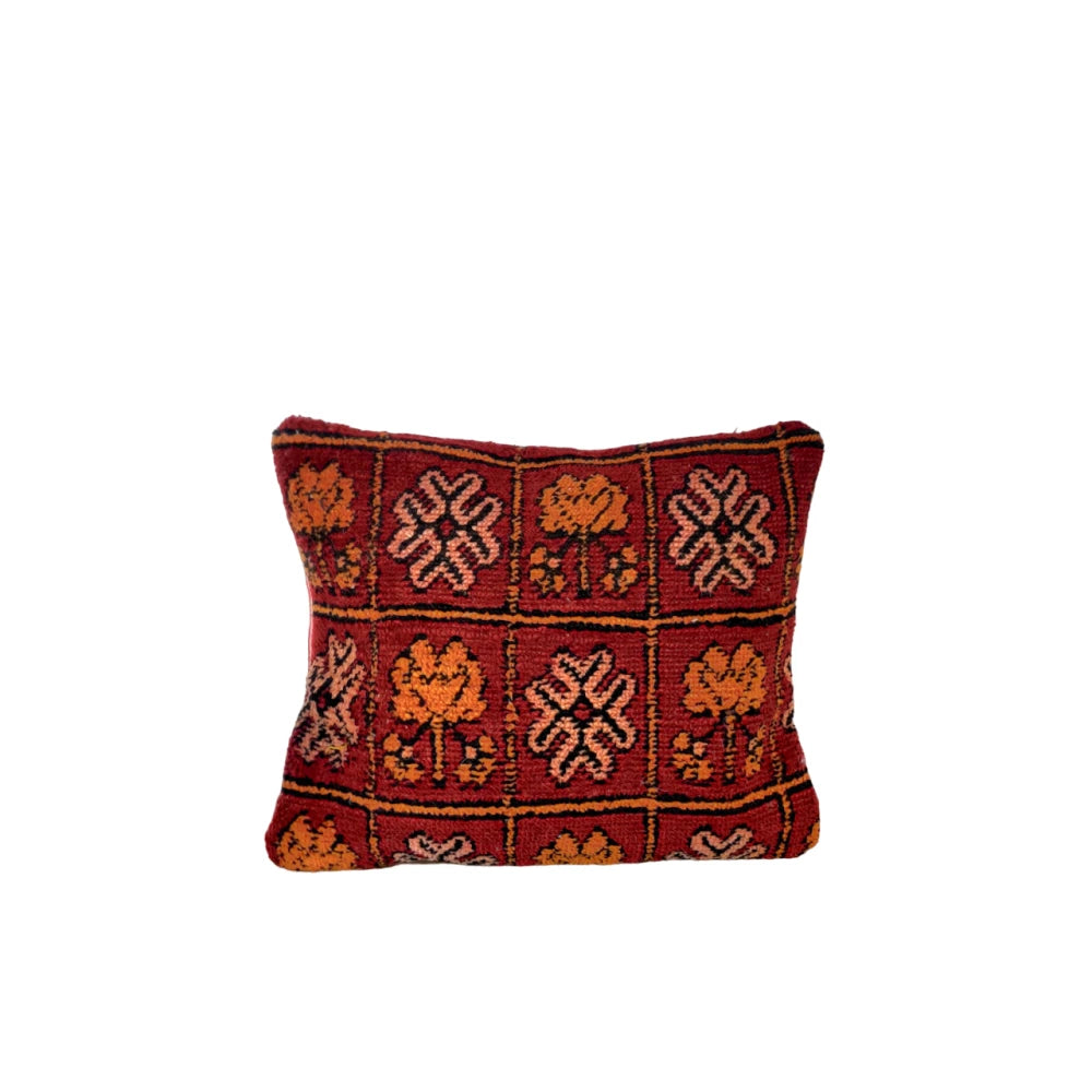 Coussin berbère ethnique rouge - MAZIR Décoration