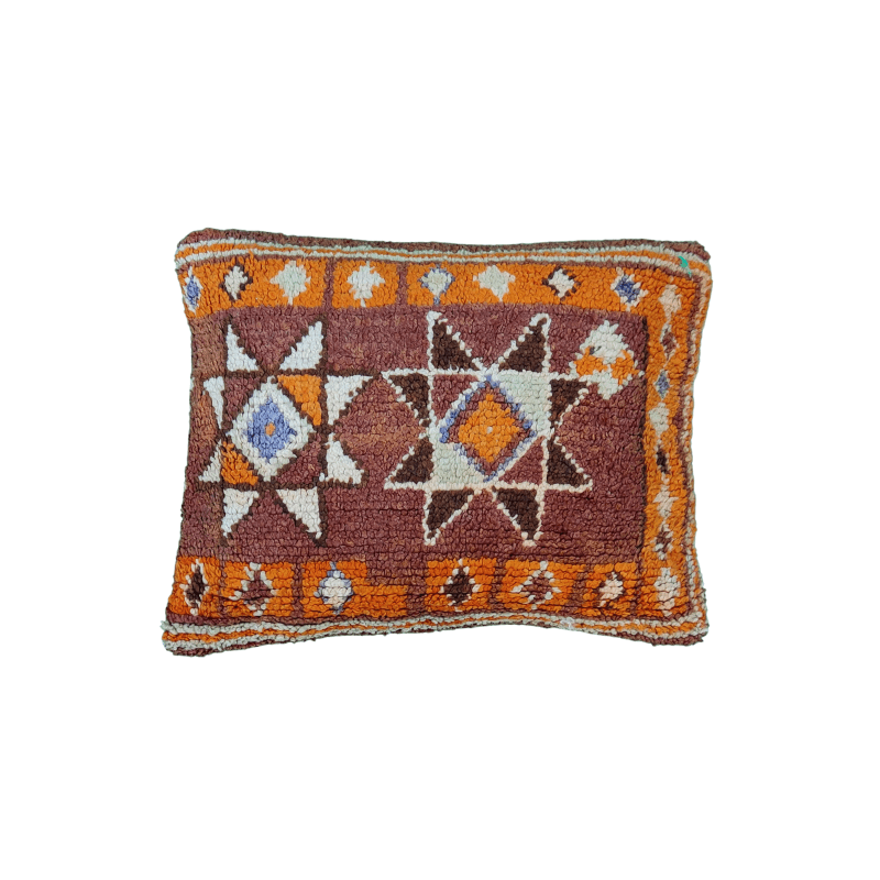 Coussin vintage Lie de vin Boujaad