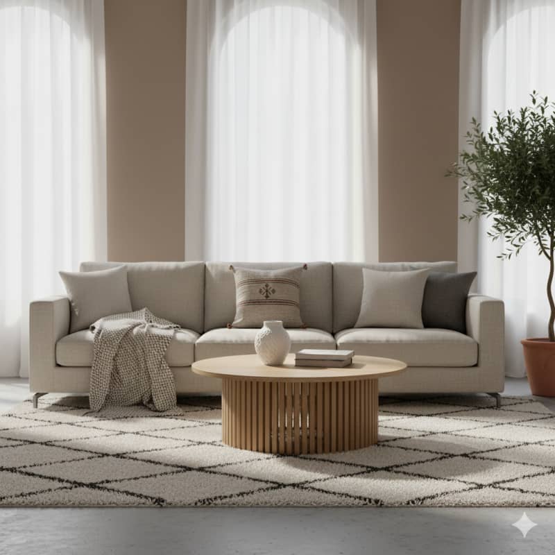 Coussin Berbère Gris en Coton