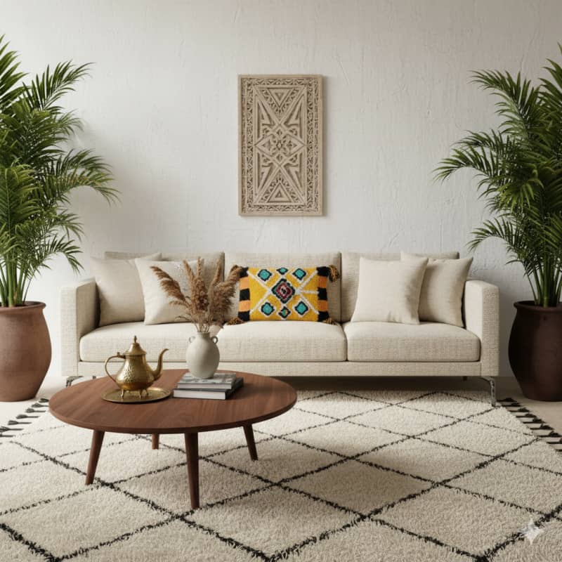 Coussin Berbère jaune Azilal SANA