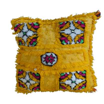 coussin berbere jaune