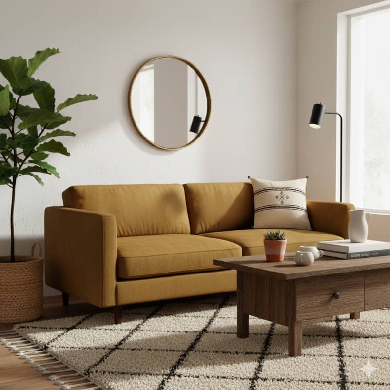 Coussin Berbère Jaune Pâle en Coton