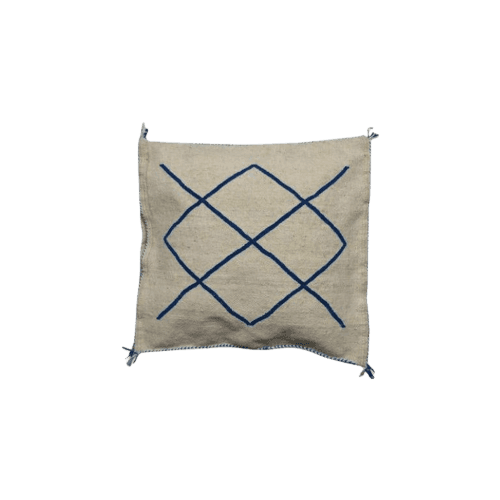 coussin berbere bleu et blanc