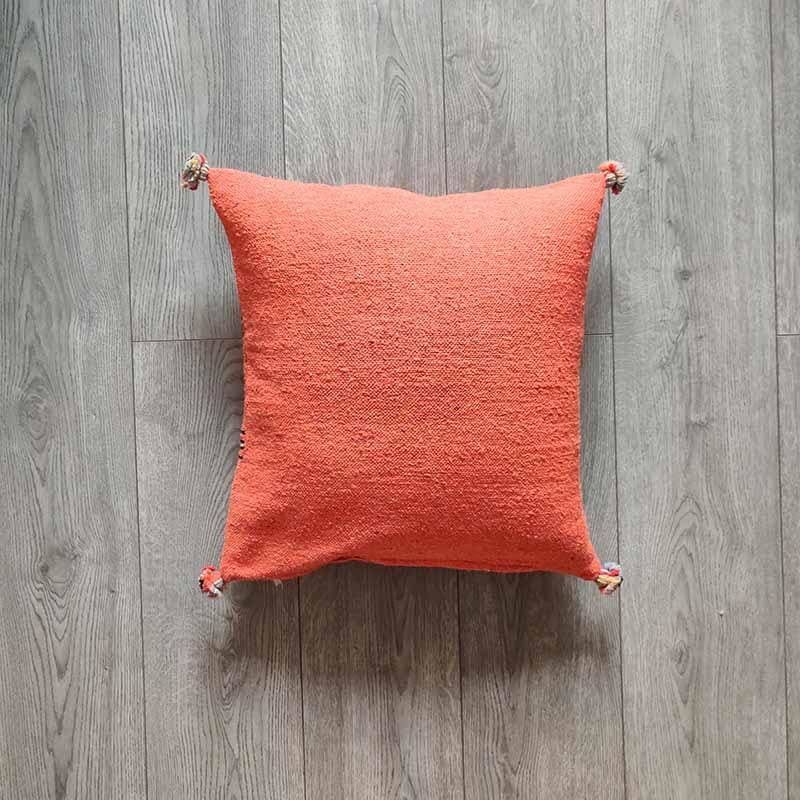 coussin coton orange