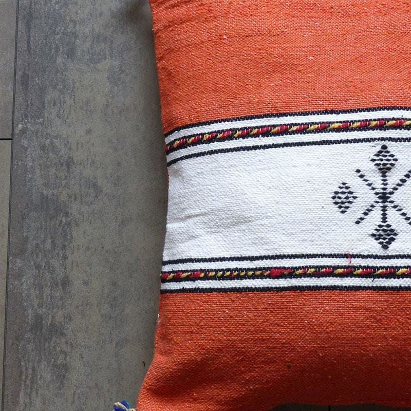coussin ethnique orange
