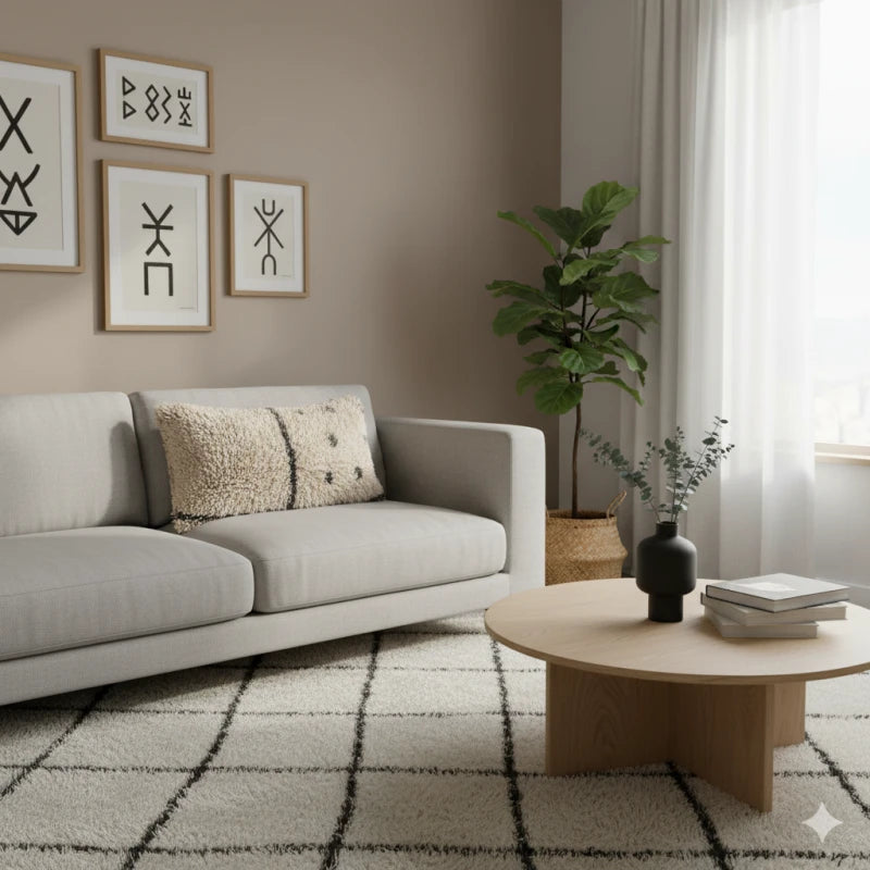 Coussin Berbere Pois Noirs <br> 35x60 cm