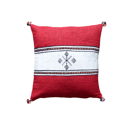 coussin berbere rouge et blanc