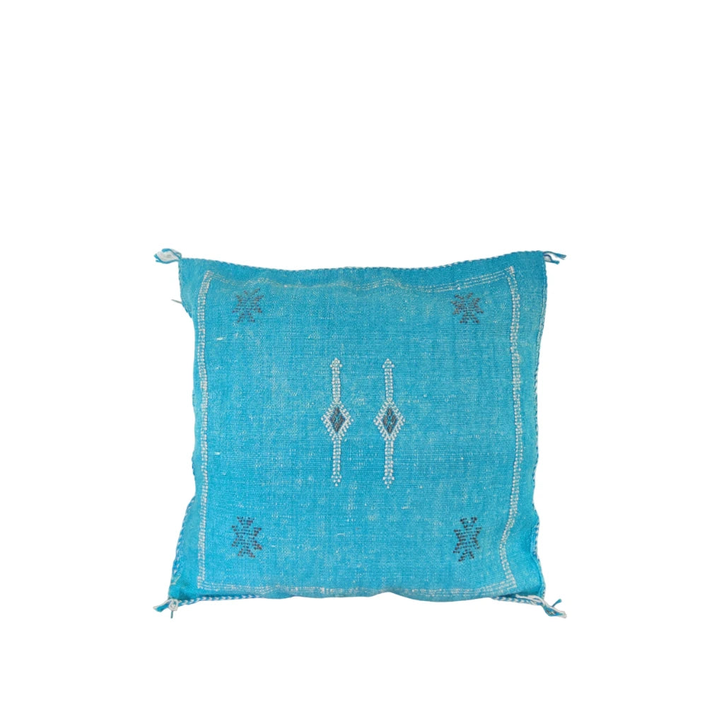 Coussin Berbère Turquoise Bleu Sabra - MAZIR Décoration