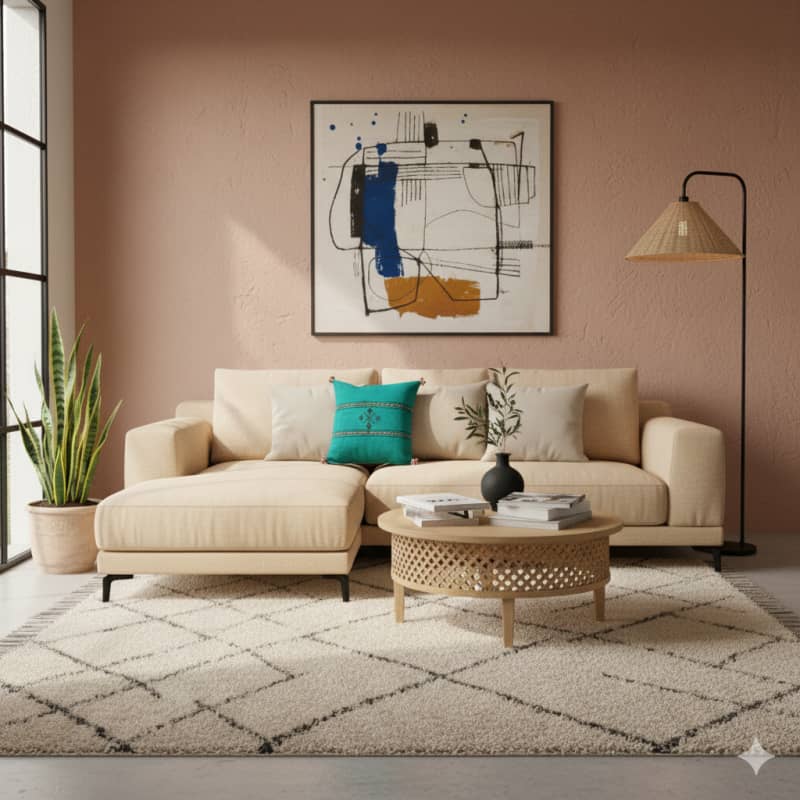 Coussin Berbère Vert en Coton