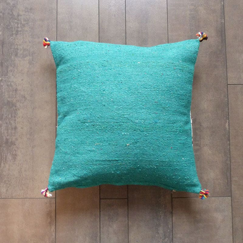 coussin coton vert