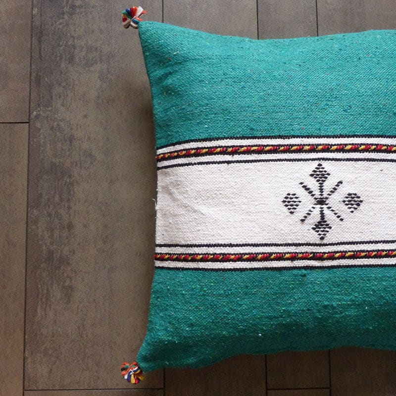 coussin boheme vert