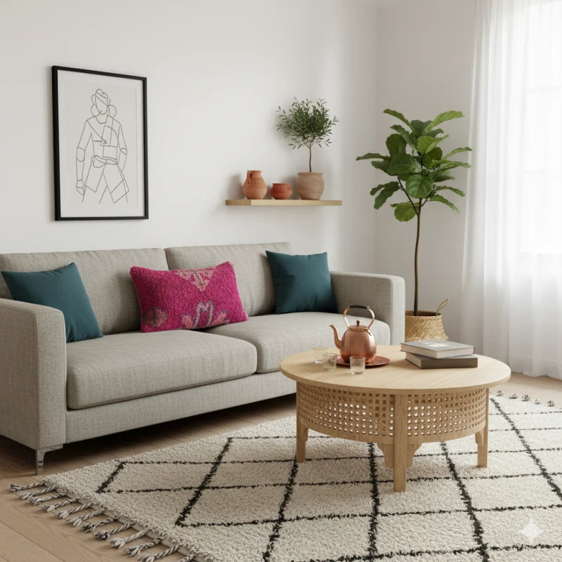 Coussin Berbère Violet Boujaad MAZI