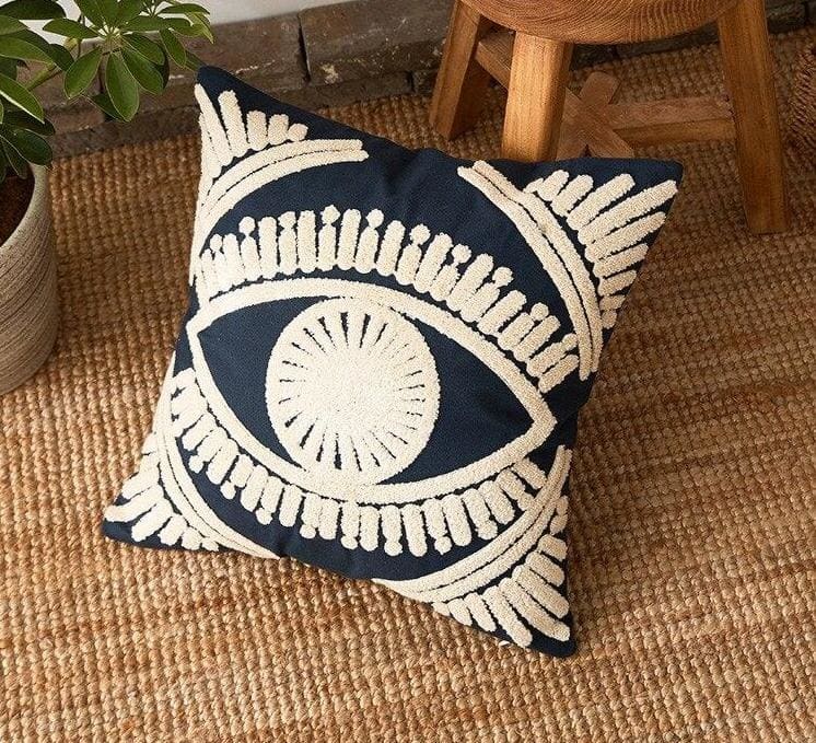 coussin boheme bleu