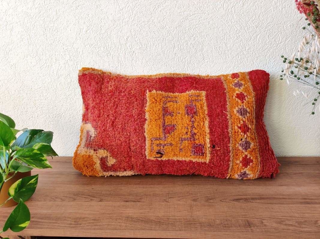 Coussin Bohème Orange Boujad LARI - Coussin