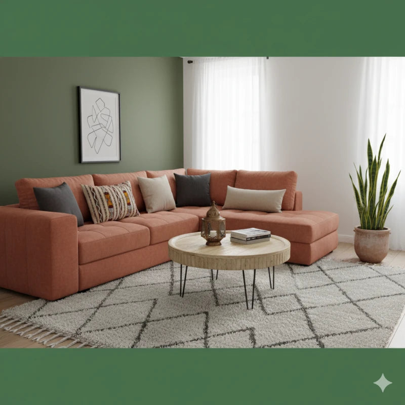 Coussin ethnique beige berbère