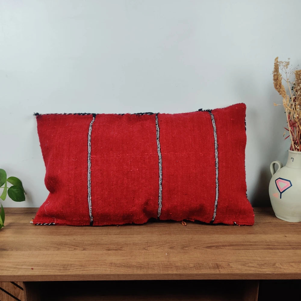 Coussin ethnique rouge berbère - MAZIR Décoration