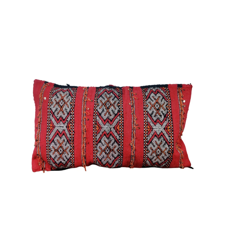 Coussin ethnique rouge berbère - MAZIR Décoration