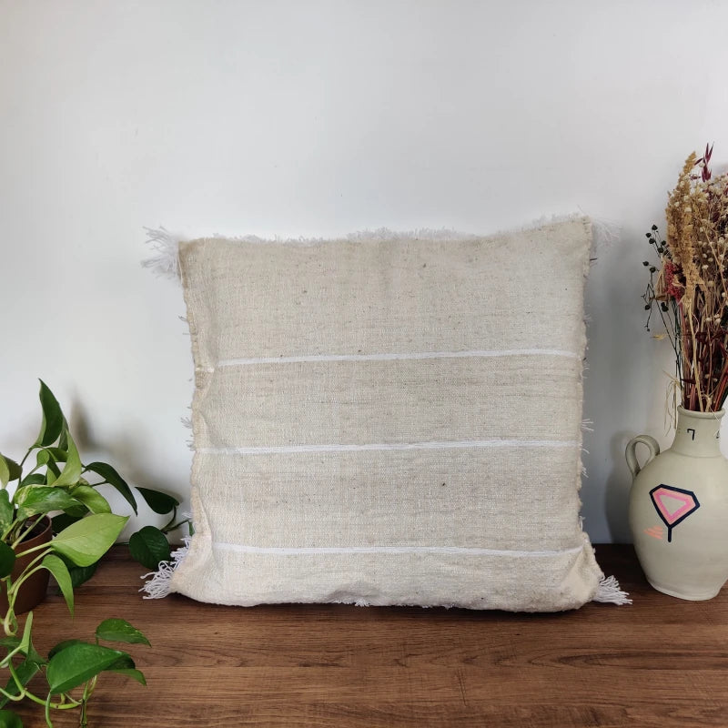 dos du coussin handira en laine