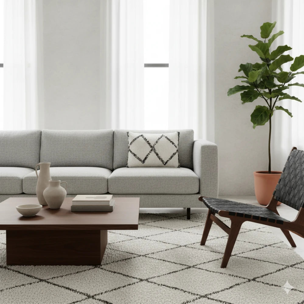 Coussin Inspiration Berbère blanc et noir