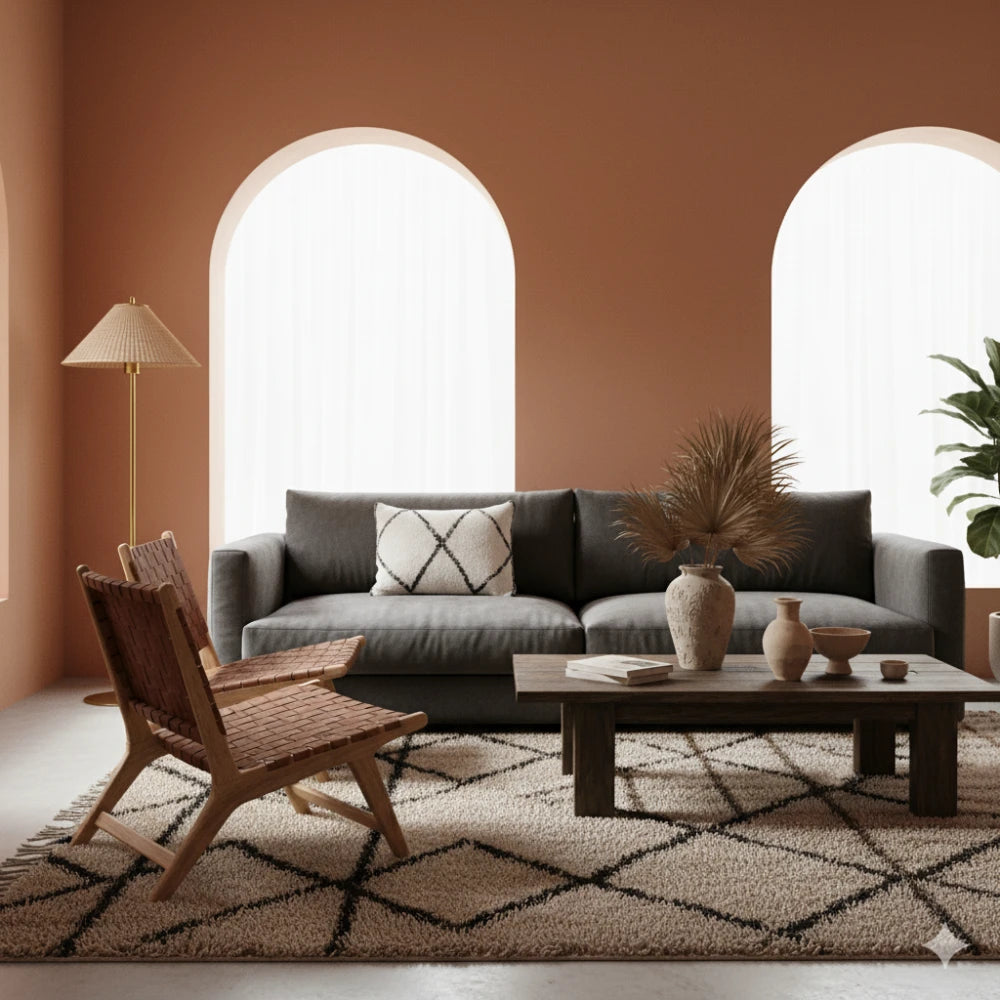 Coussin Inspiration Berbère noir et blanc 60x80 cm