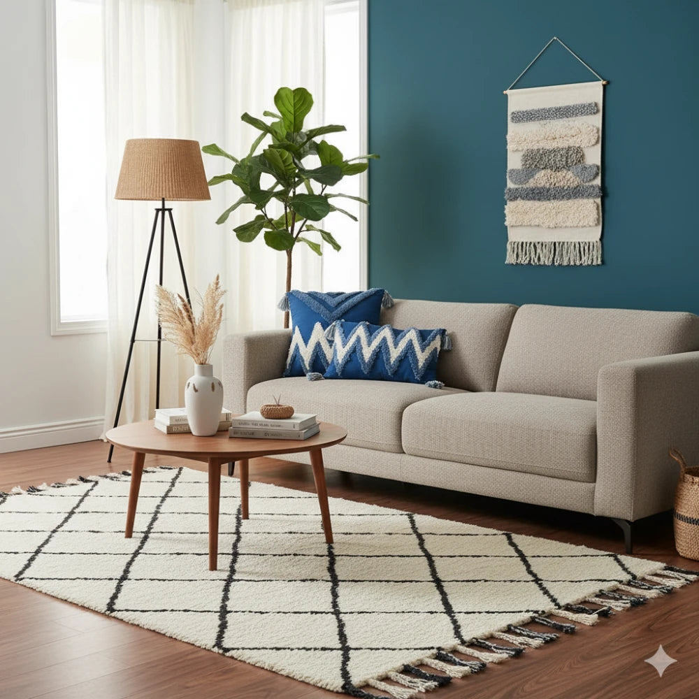 Coussin Inspiration Berbère <Br> Vague Bleu