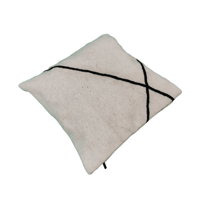 Coussin Kilim blanc et noir