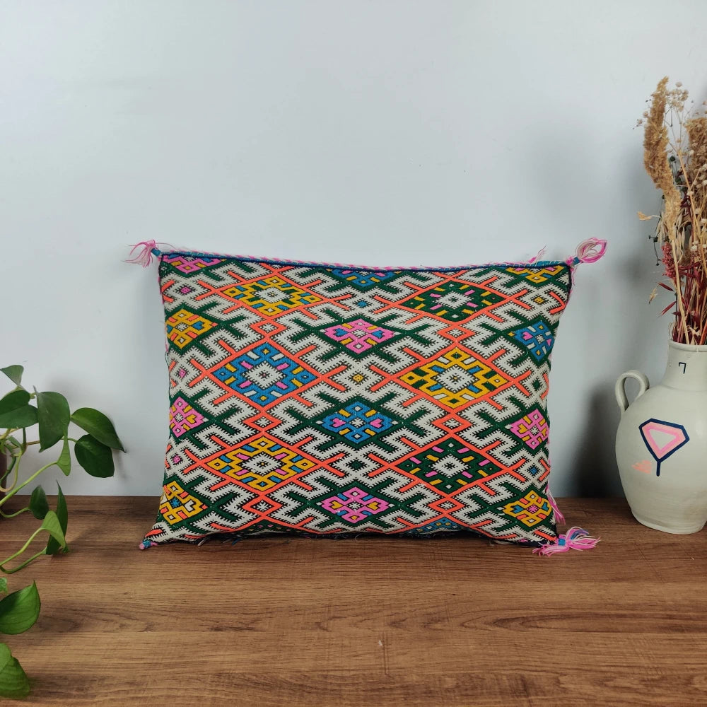 Coussin Kilim Ethnique multicolore