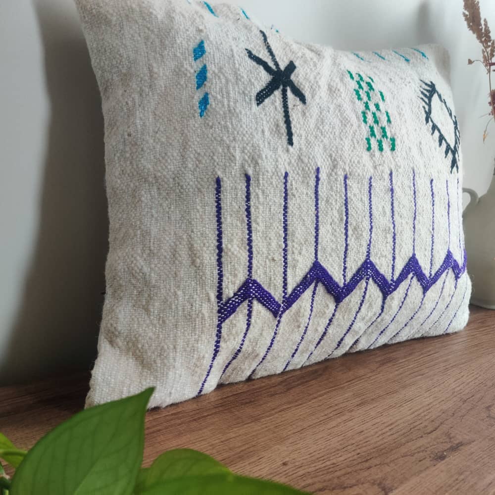 coussin Kilim Marocain ethnique - Fait Main | MAZIR Décoration