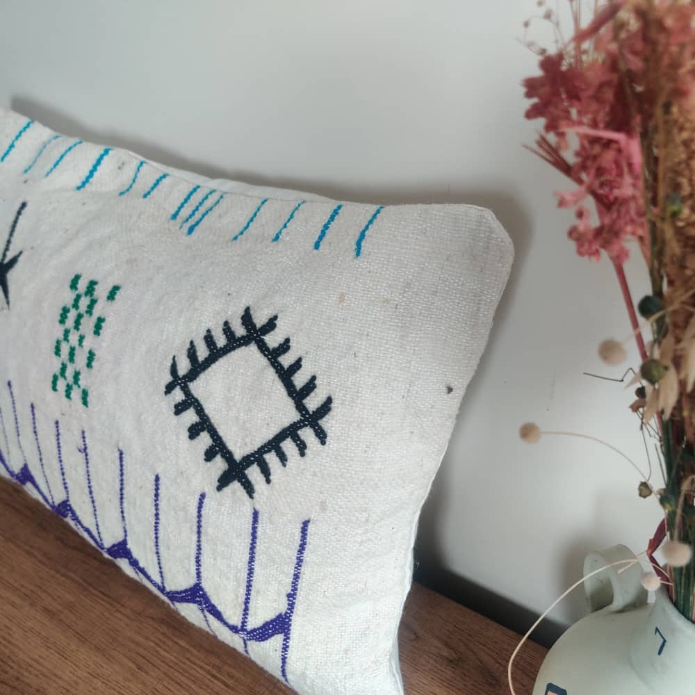 coussin Kilim Marocain ethnique - Fait Main | MAZIR Décoration
