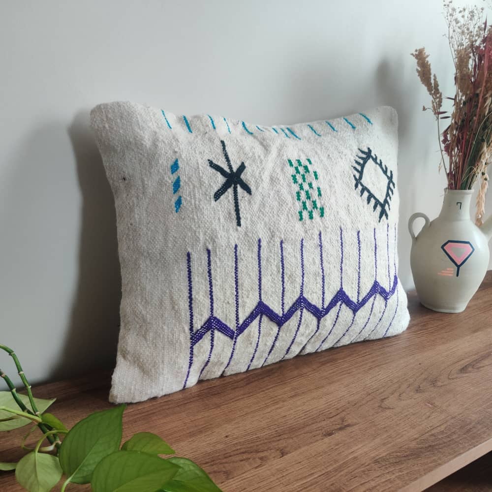 coussin Kilim Marocain ethnique - Fait Main | MAZIR Décoration