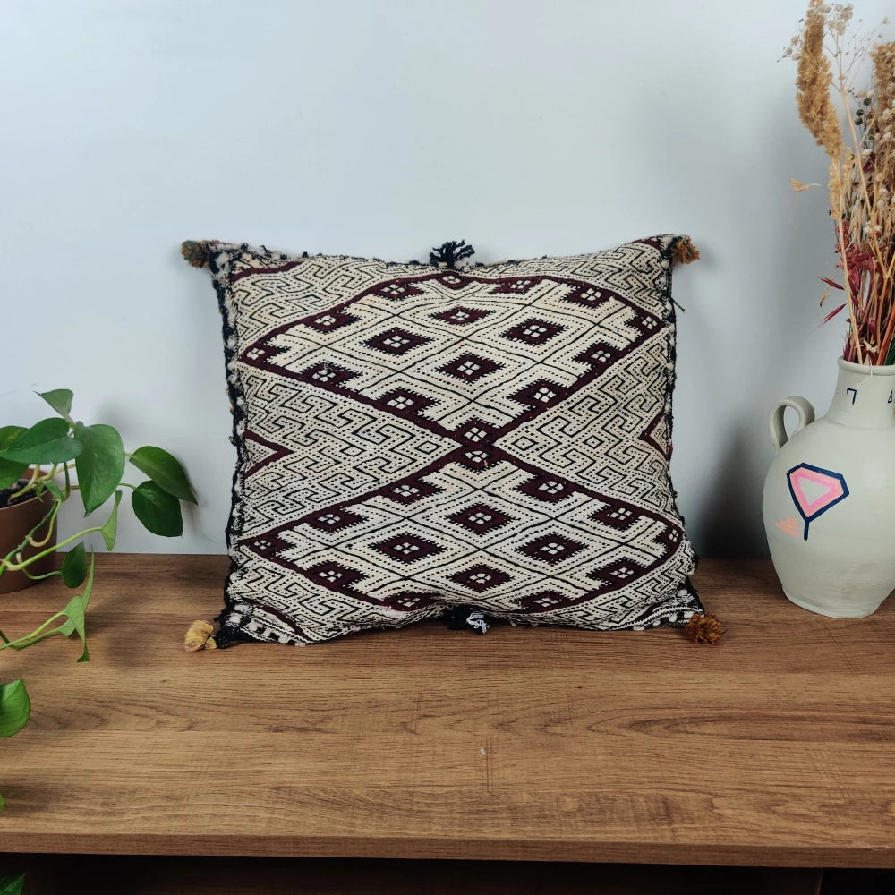 Coussin Kilim marocain losange vintage