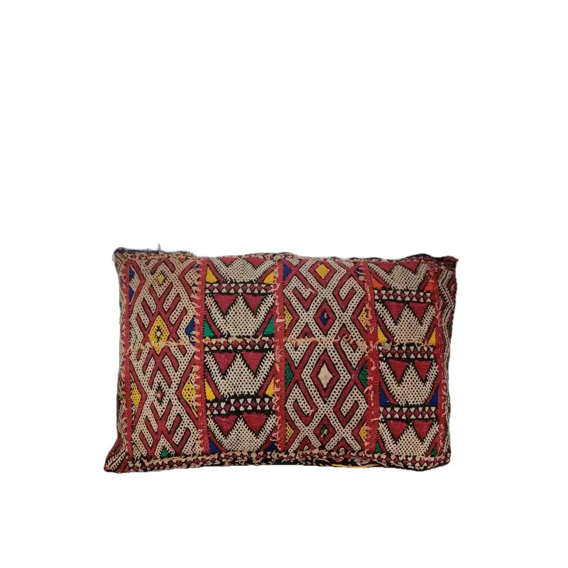 Coussin Kilim Marocain Marron et Rouge