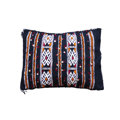 Coussin kilim noir