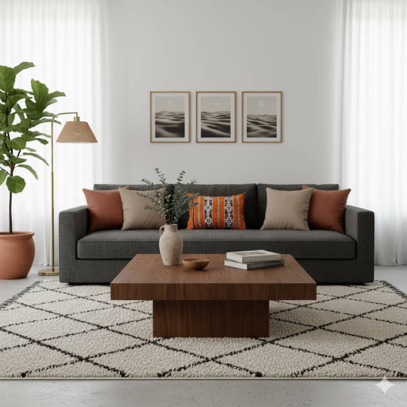 Coussin Kilim Orange <br> Coussin berbère