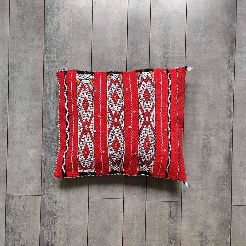 coussin marocain rouge