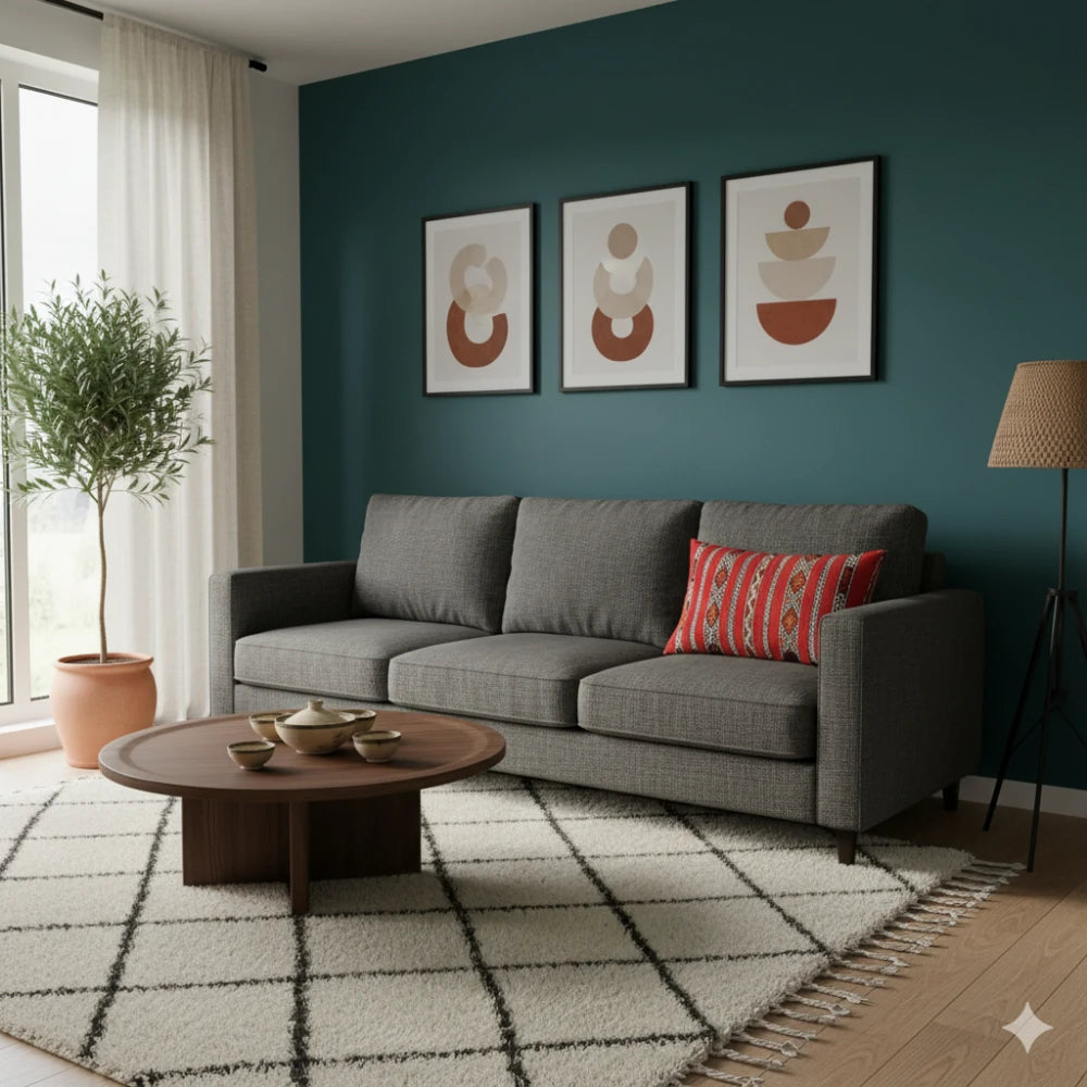 Coussin Kilim Rouge Motifs Ethniques