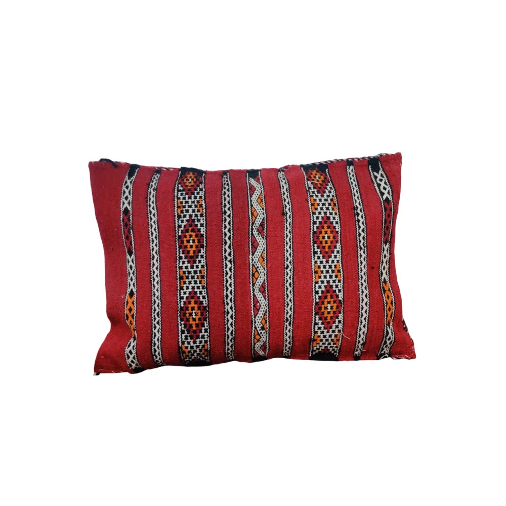 Coussin Kilim Rouge Motifs Ethniques - MAZIR Décoration