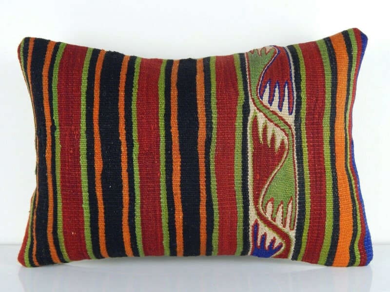 Coussin Kilim Turc Maya Vert 35x50 cm