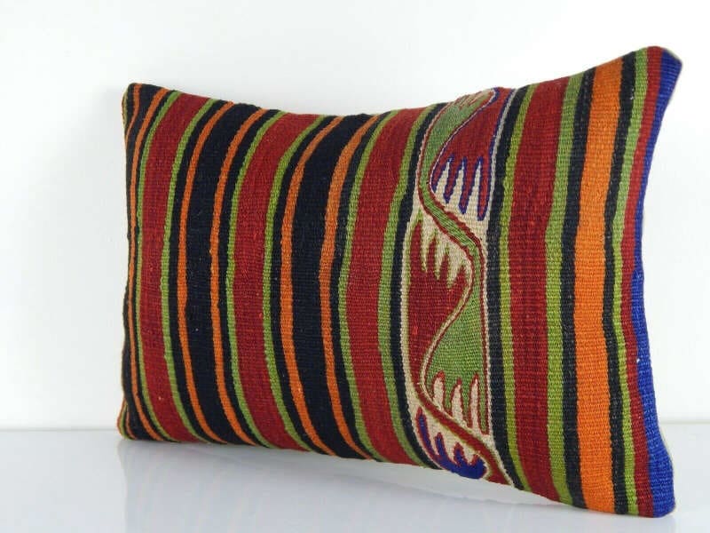 Coussin Kilim Turc Maya Vert 35x50 cm