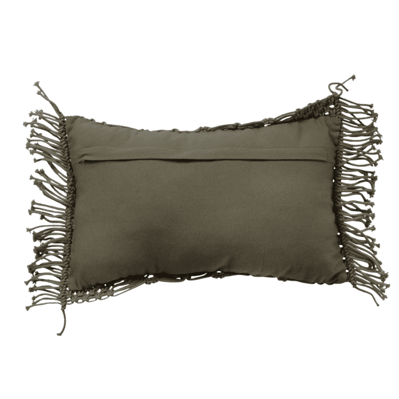 Coussin macramé coton tressé style militaire