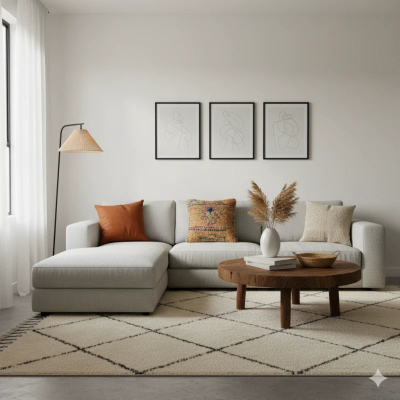 Coussin Marocain Beige Vintage <br> 50x50 cm