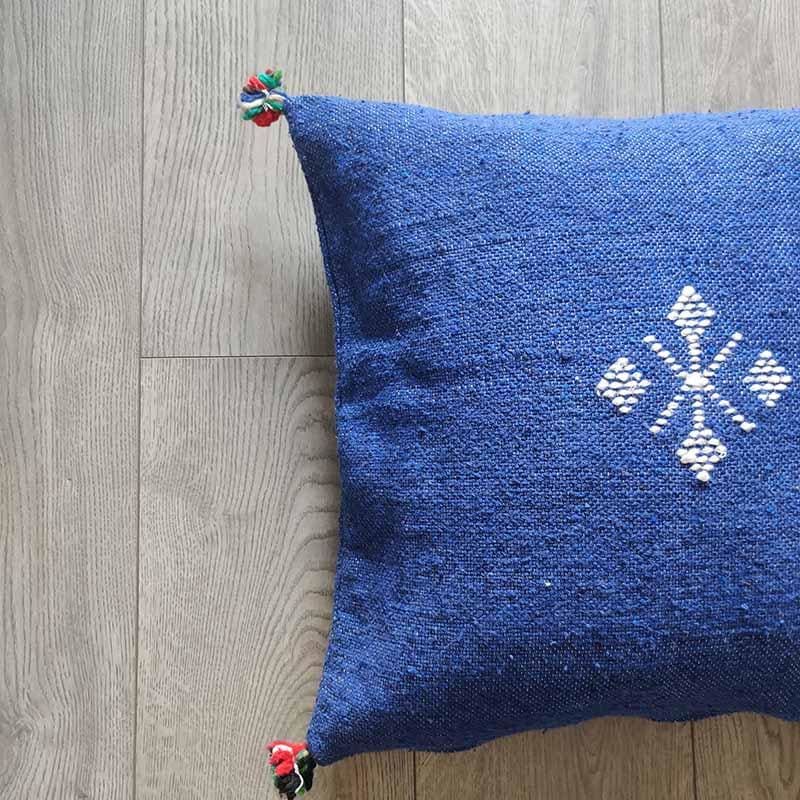 coussin ethnique bleu