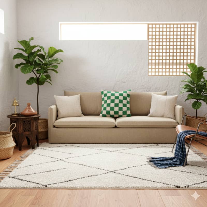 Coussin marocain carreaux verts