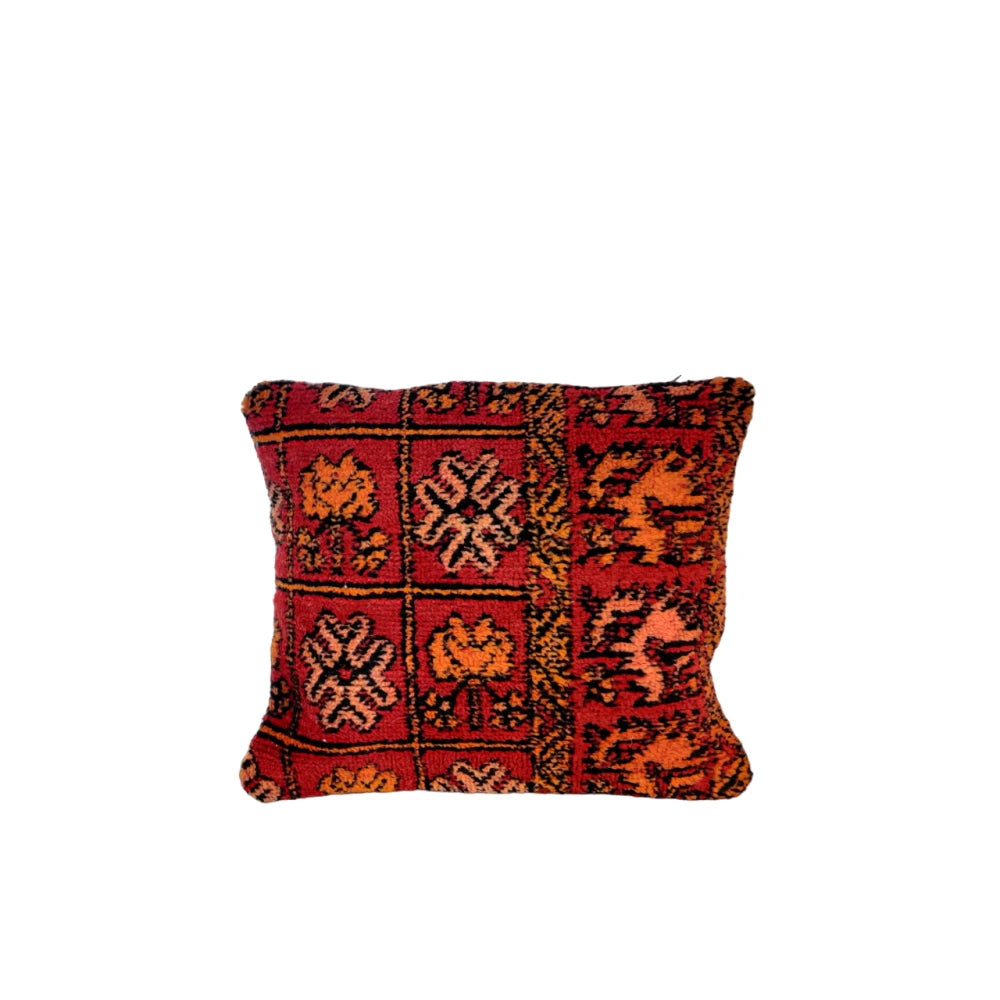 Coussin Marocain Ethnique Rouge - MAZIR Décoration