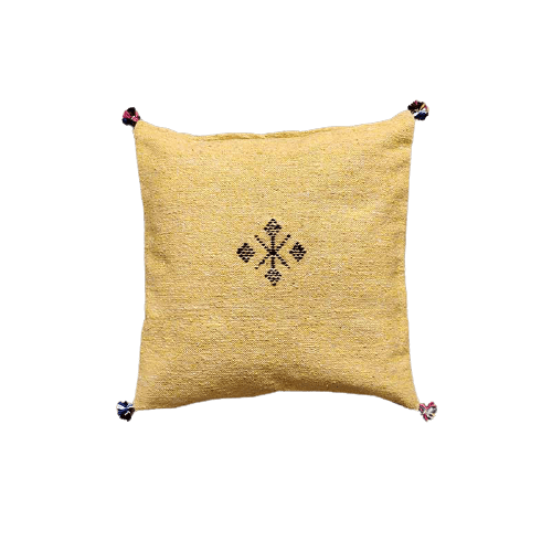 coussin déco jaune