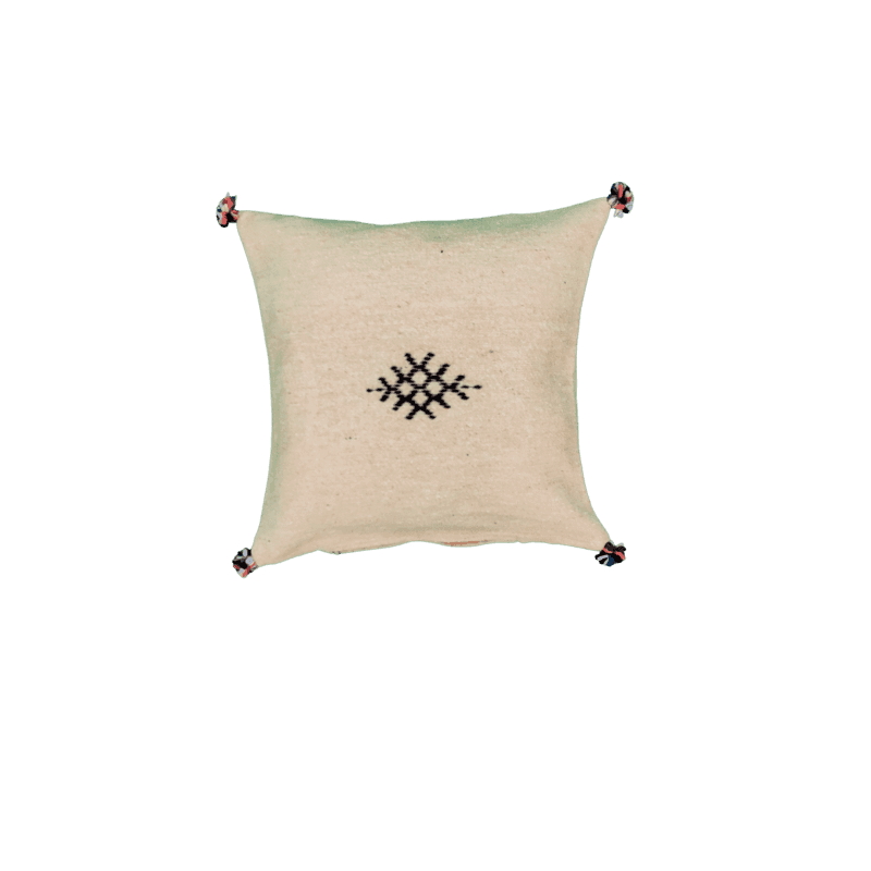 Splendide Coussin Marocain jaune en coton