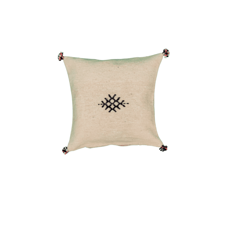 Coussin Marocain artisanal champagne pantone en coton 